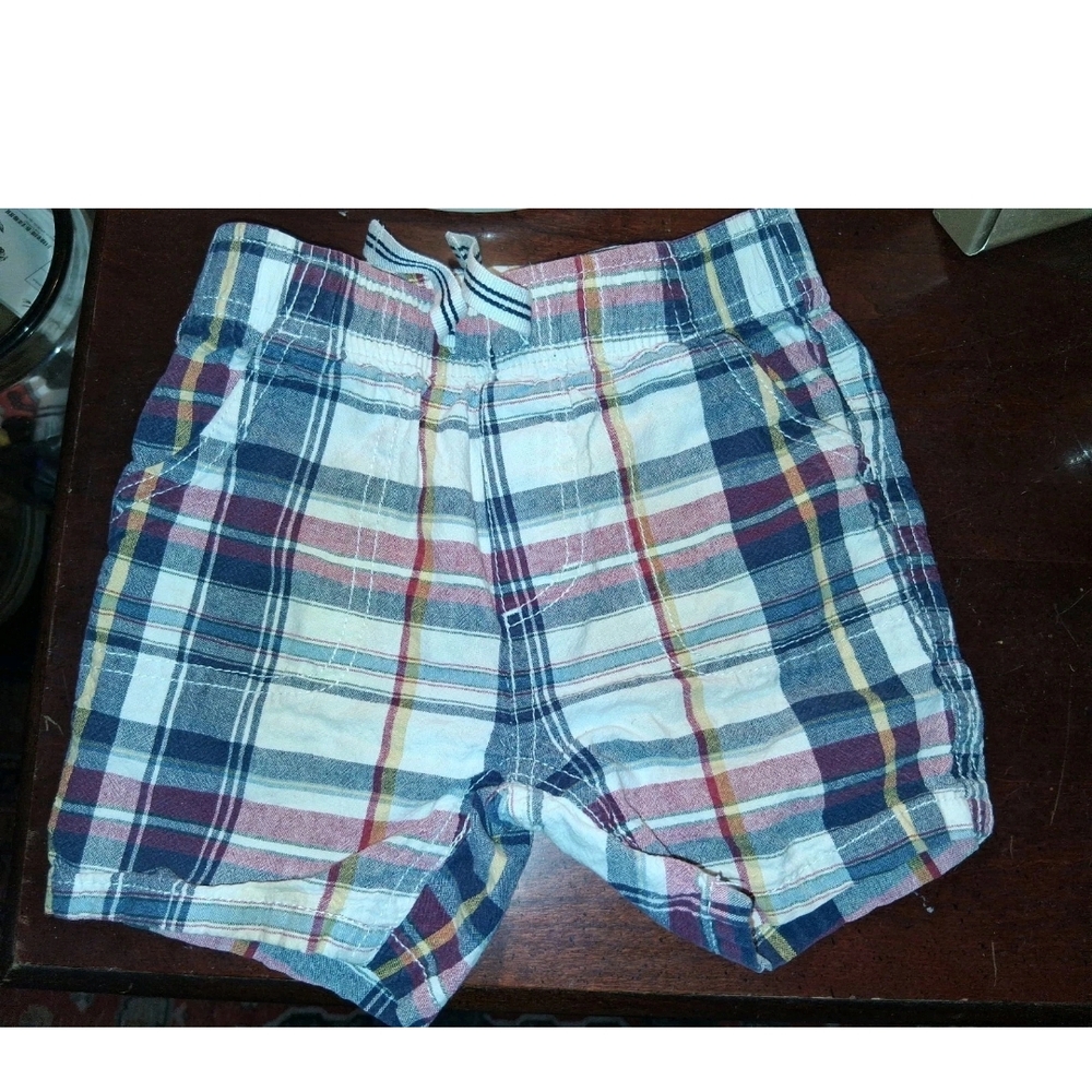Nautica Blue and Red Plaid Shorts Lightweight Summer Style